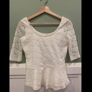 GARAGE peplum quarter sleeve shirt🤍